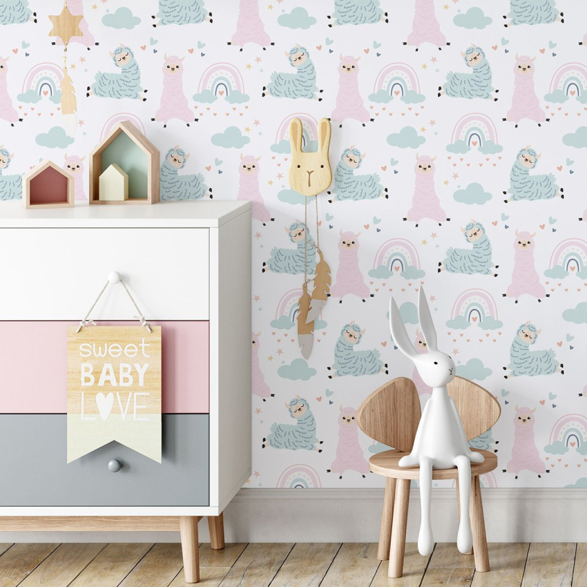 Papier peint Enfants - Lamas