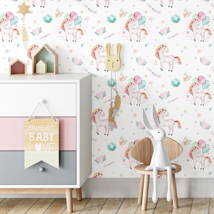 Papier peint Enfants - Licornes