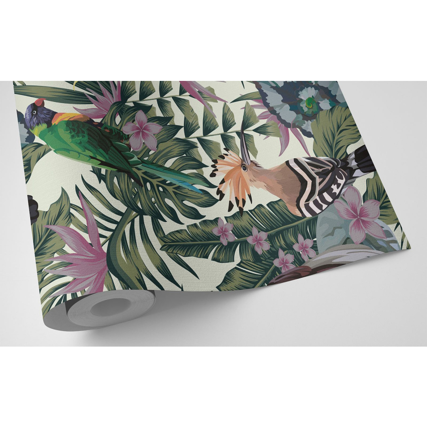 Papier peint - Fleurs Oiseaux