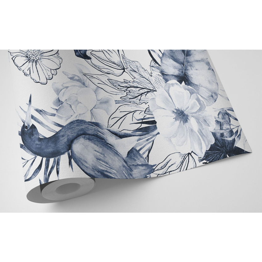 Papier peint - Fleurs Oiseaux