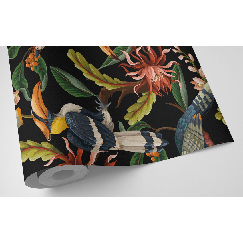 Papier peint - Fleurs Oiseaux