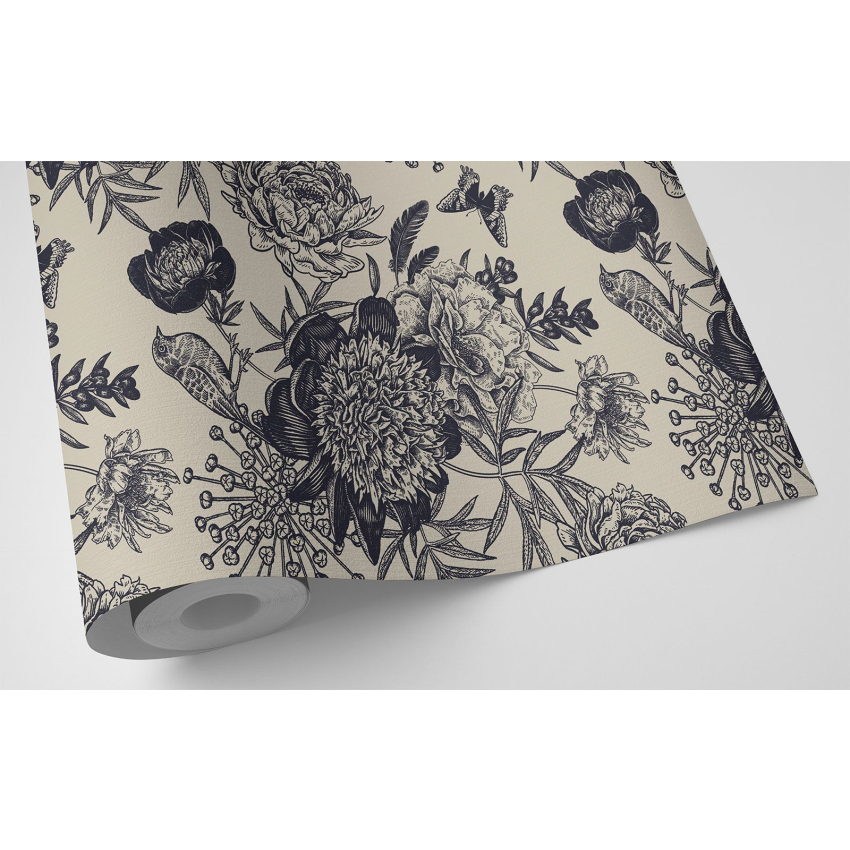 Papier peint - Fleurs Oiseaux