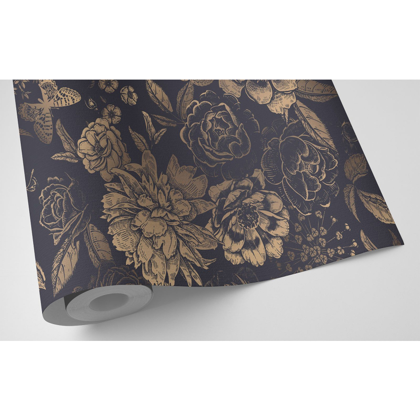 Papier peint - Fleurs Papillons