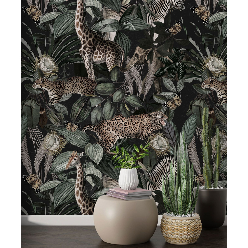 Papier peint motif XL - Animaux de la Jungle