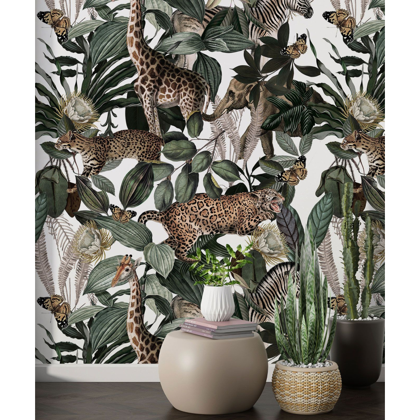 Papier peint motif XL - Animaux de la Jungle