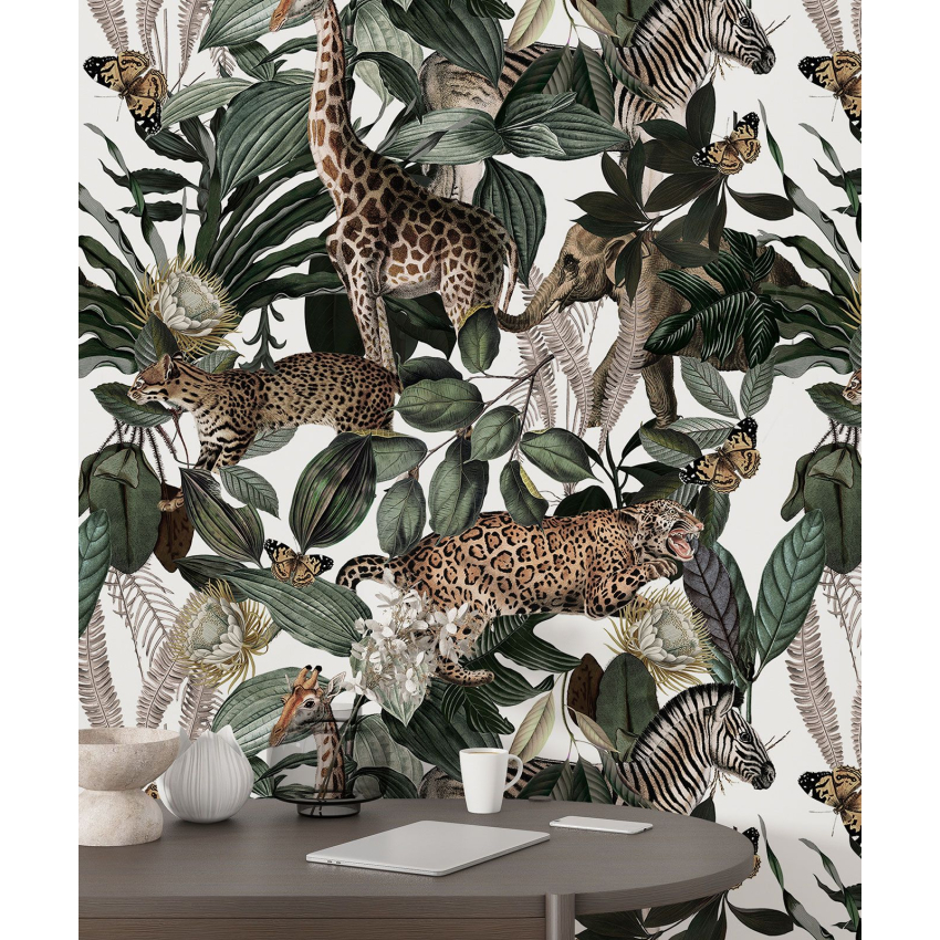 Papier peint motif XL - Animaux de la Jungle