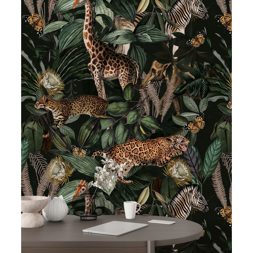 Papier peint motif XL - Animaux de la Jungle