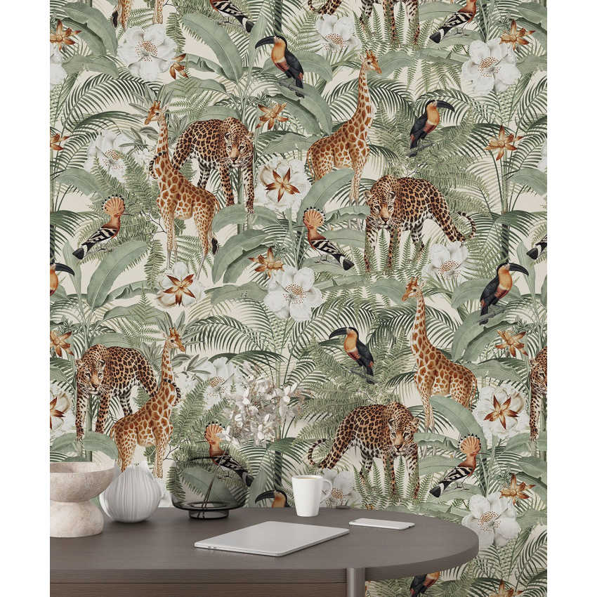 Papier peint motif XL - Animaux de la Jungle