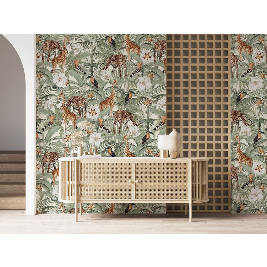 Papier peint motif XL - Animaux de la Jungle