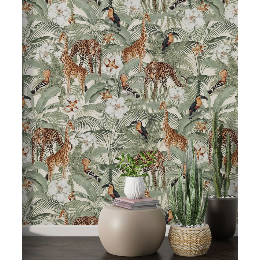 Papier peint motif XL - Animaux de la Jungle
