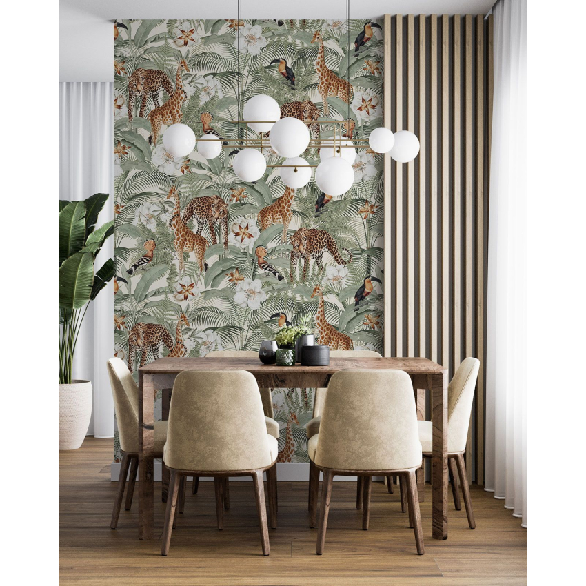 Papier peint motif XL - Animaux de la Jungle