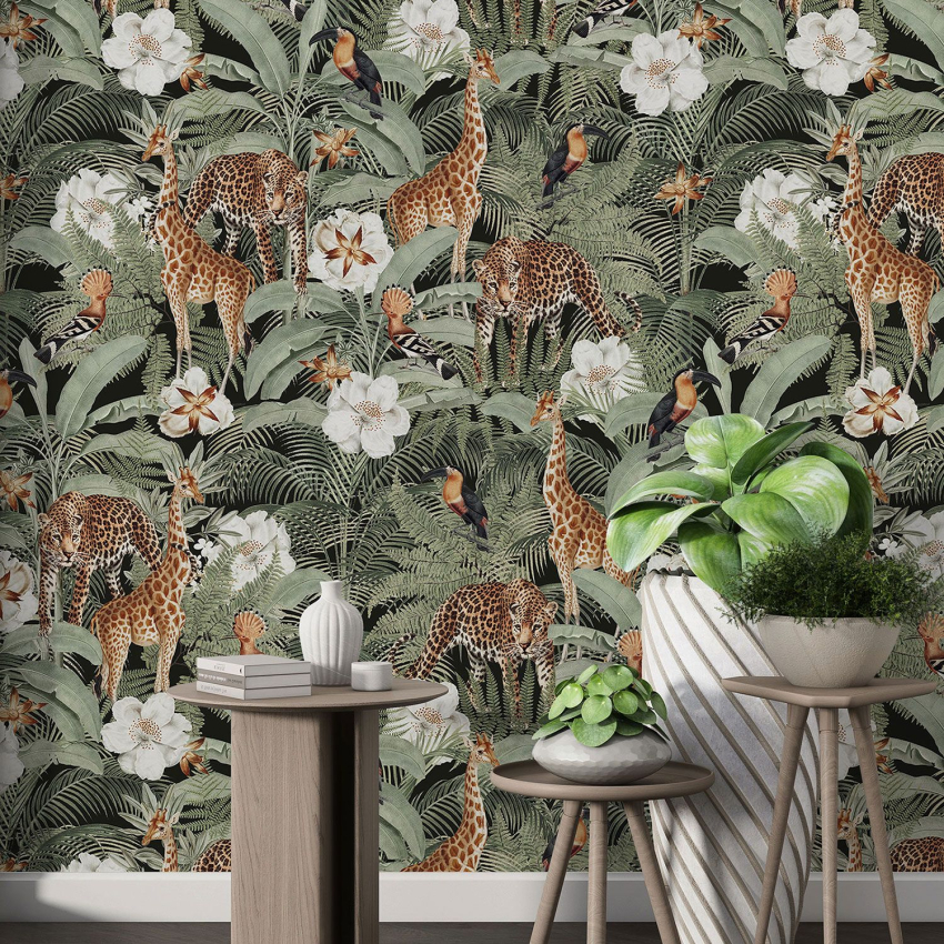 Papier peint motif XL - Animaux de la Jungle