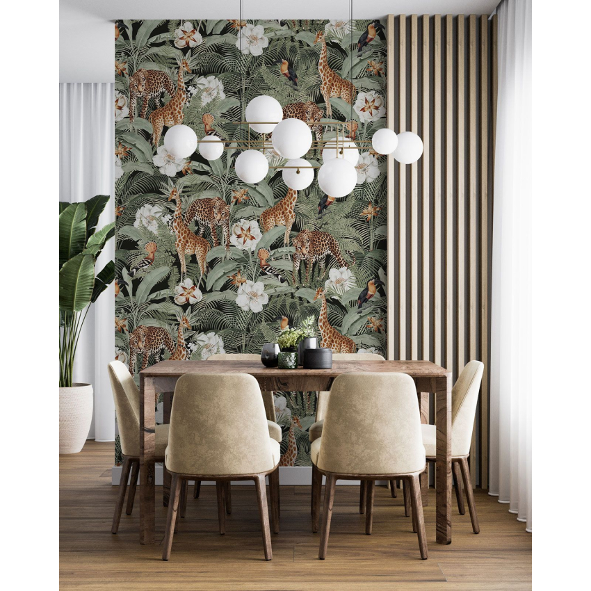 Papier peint motif XL - Animaux de la Jungle