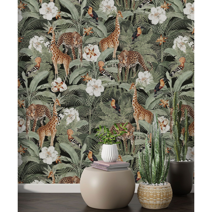 Papier peint motif XL - Animaux de la Jungle