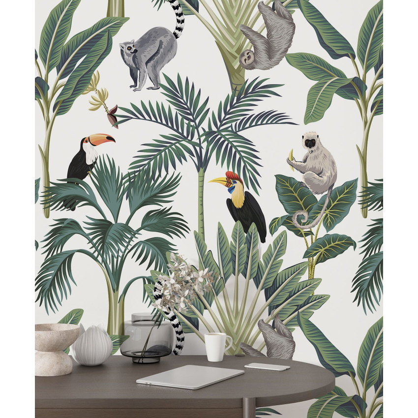 Papier peint motif XL Enfants - Jungle