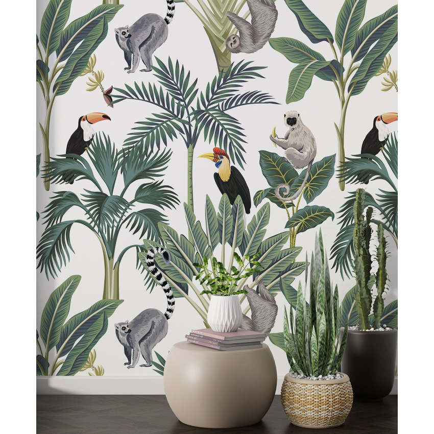 Papier peint motif XL Enfants - Jungle