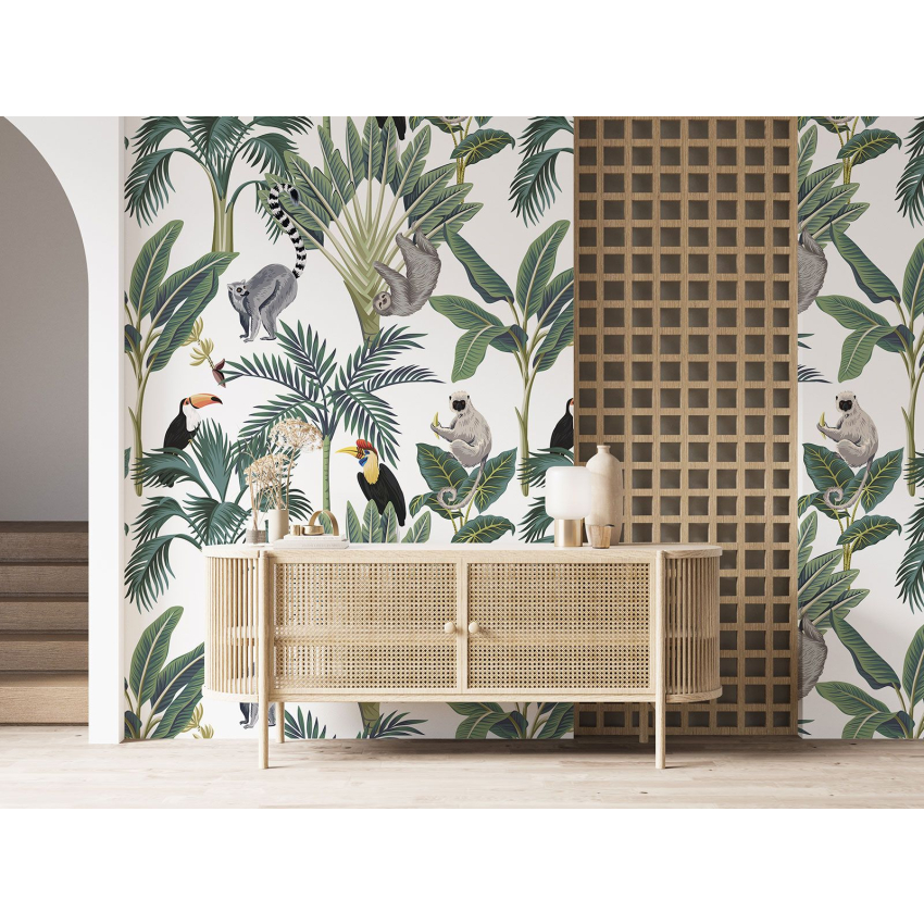 Papier peint motif XL Enfants - Jungle