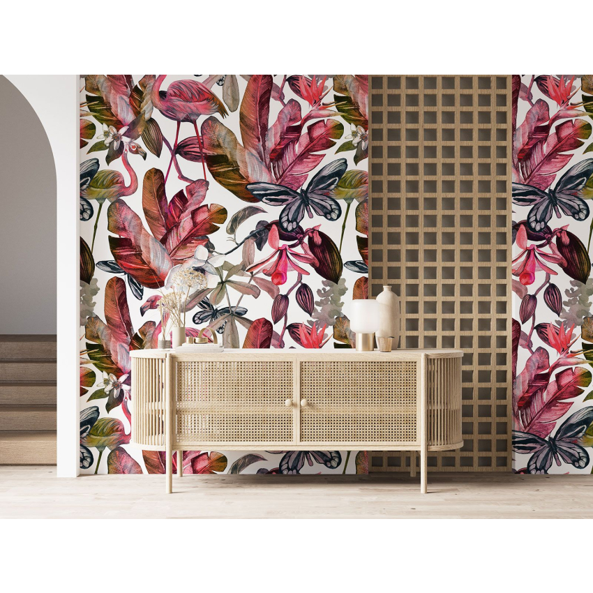 Papier peint motif XL - Flamants roses