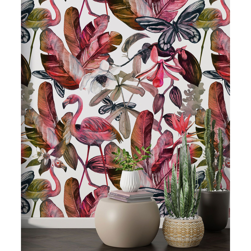 Papier peint motif XL - Flamants roses