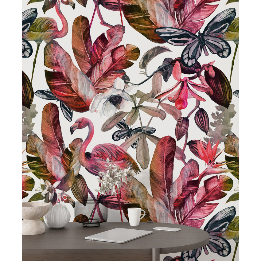 Papier peint motif XL - Flamants roses