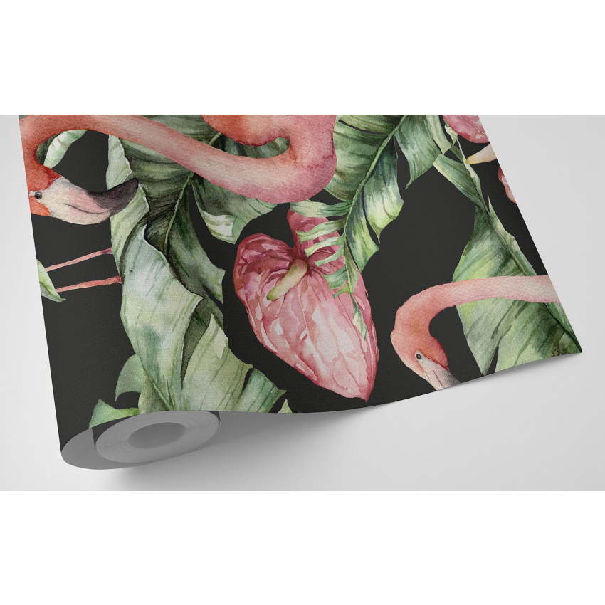 Papier peint motif XL - Flamants Roses