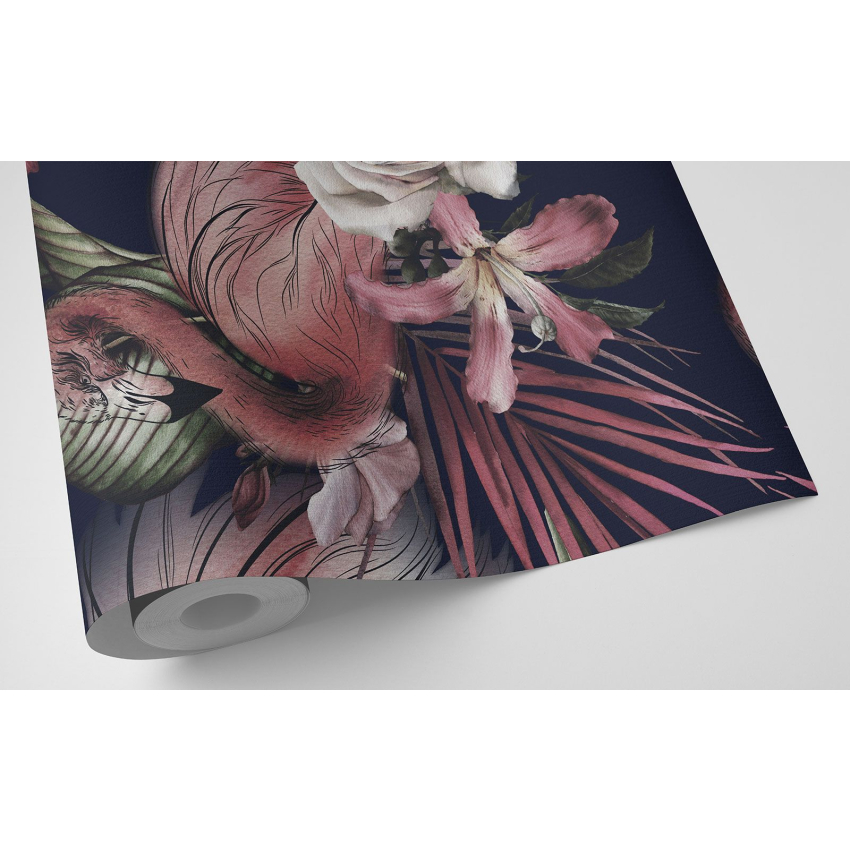 Papier peint motif XL - Flamants Roses