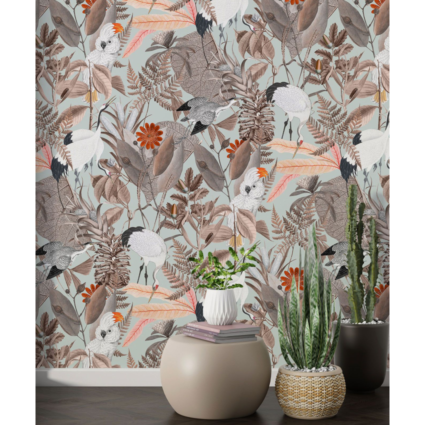 Papier peint motif XL - Fleurs Oiseaux