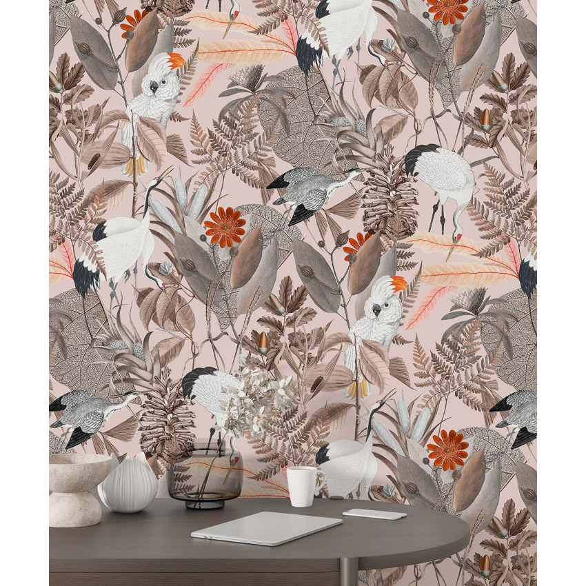 Papier peint motif XL - Fleurs Oiseaux