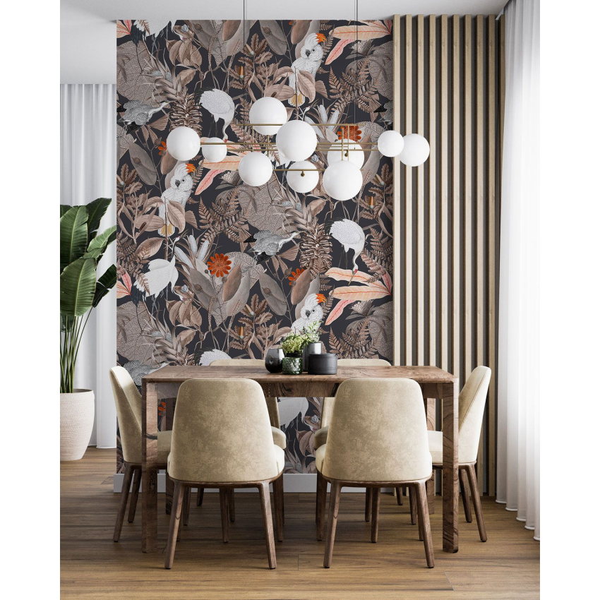 Papier peint motif XL - Fleurs Oiseaux
