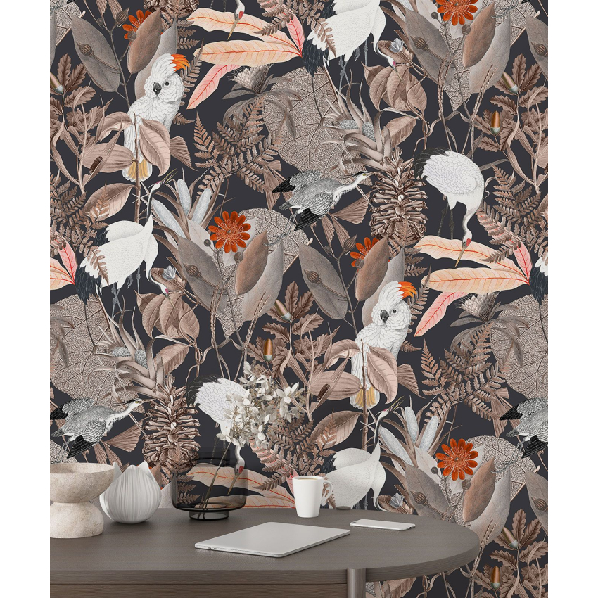 Papier peint motif XL - Fleurs Oiseaux