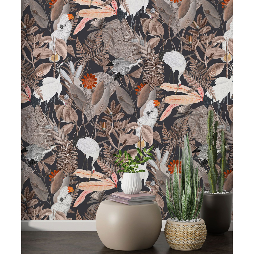 Papier peint motif XL - Fleurs Oiseaux