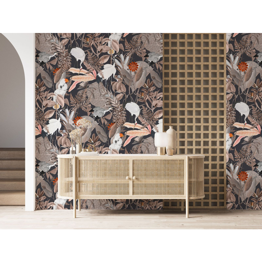 Papier peint motif XL - Fleurs Oiseaux