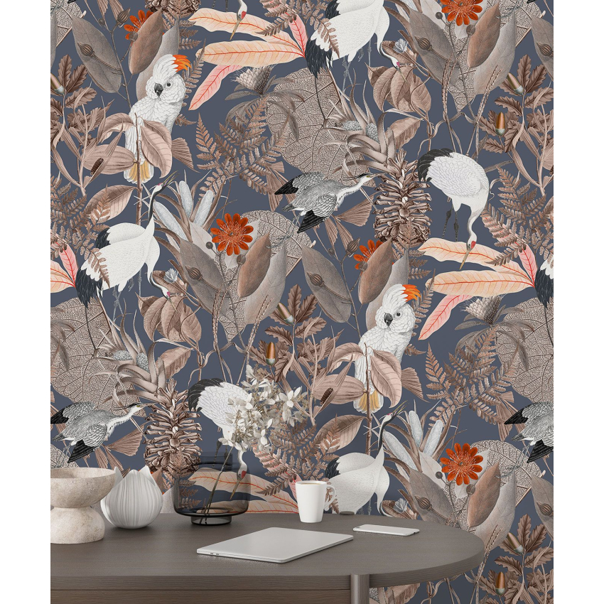 Papier peint motif XL - Fleurs Oiseaux