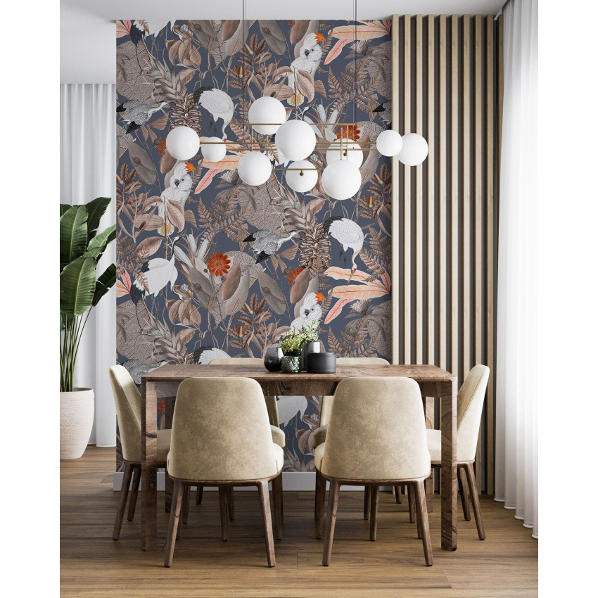Papier peint motif XL - Fleurs Oiseaux