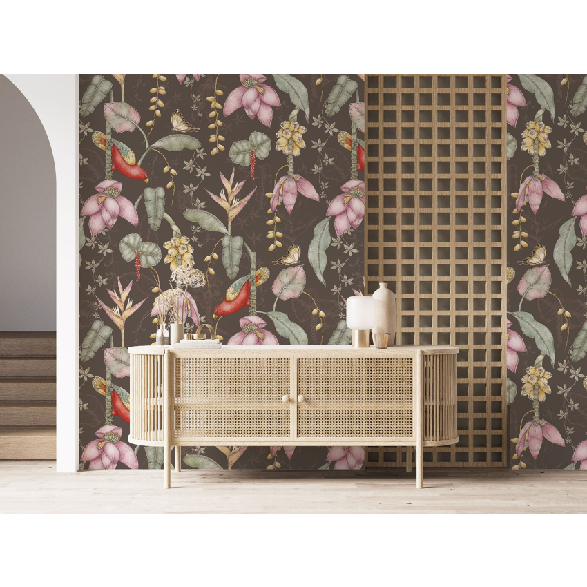 Papier peint motif XL - Fleurs Oiseaux