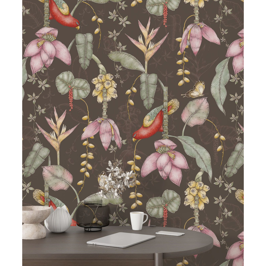 Papier peint motif XL - Fleurs Oiseaux