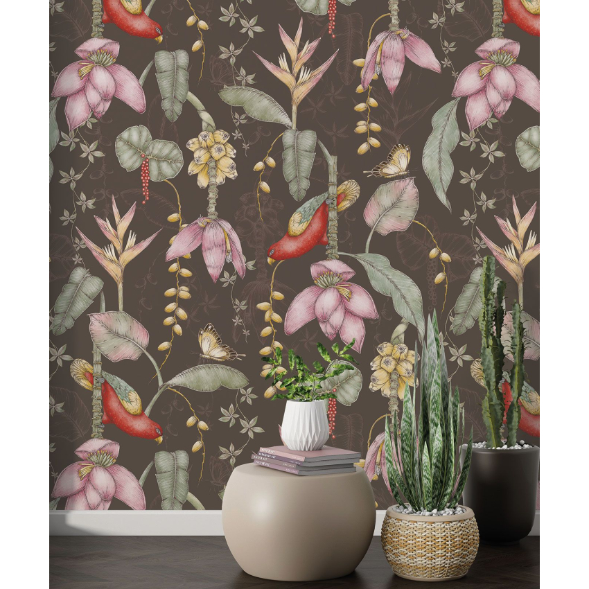 Papier peint motif XL - Fleurs Oiseaux