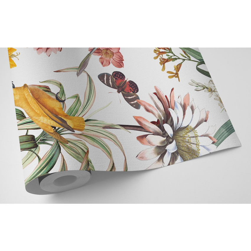 Papier peint motif XL - Fleurs Oiseaux