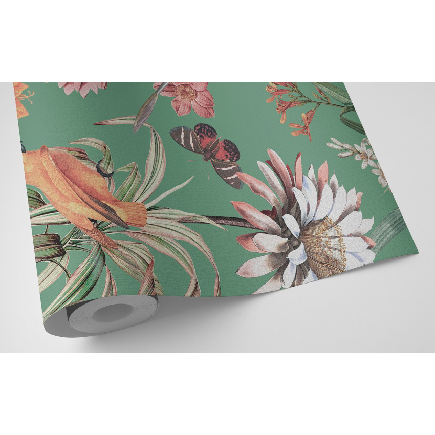 Papier peint motif XL - Fleurs Oiseaux
