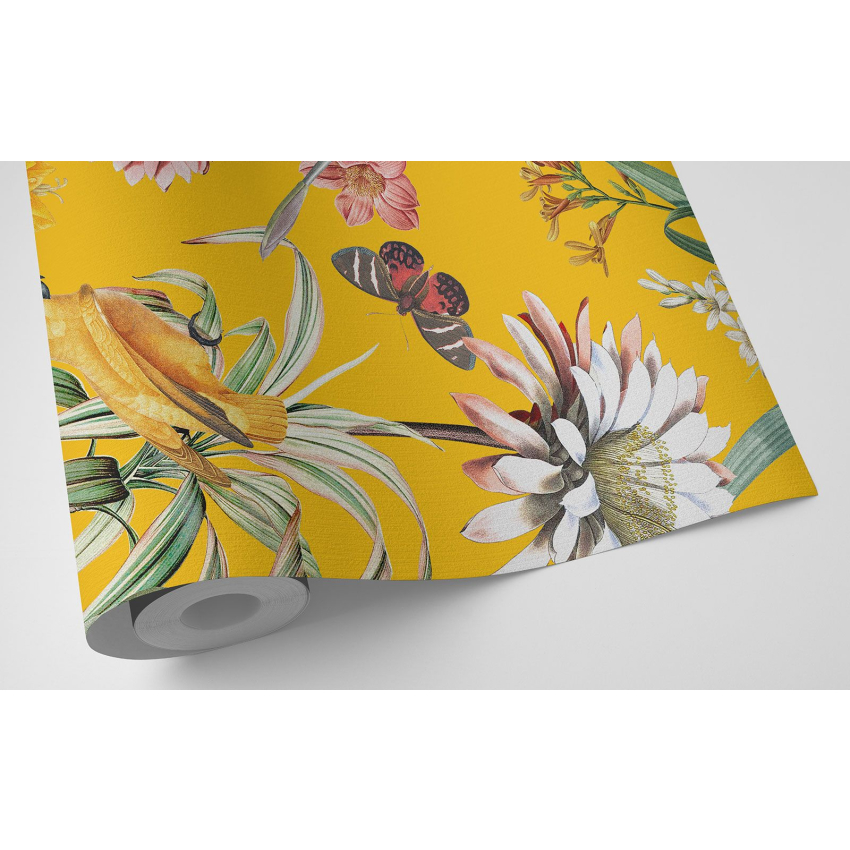 Papier peint motif XL - Fleurs Oiseaux
