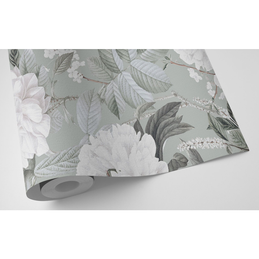 Papier peint motif XL - Fleurs Oiseaux