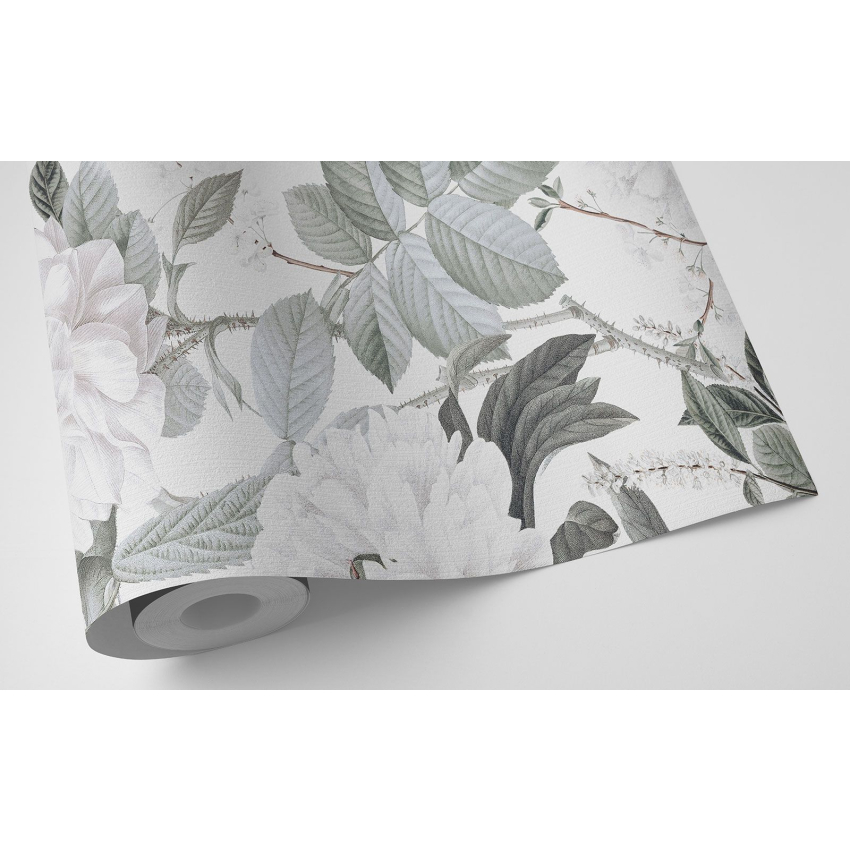 Papier peint motif XL - Fleurs Oiseaux