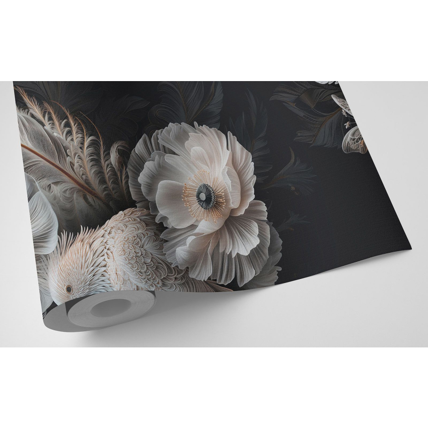 Papier peint motif XL - Fleurs Oiseaux