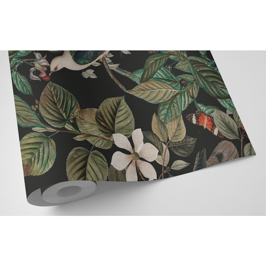 Papier peint motif XL - Fleurs Oiseaux