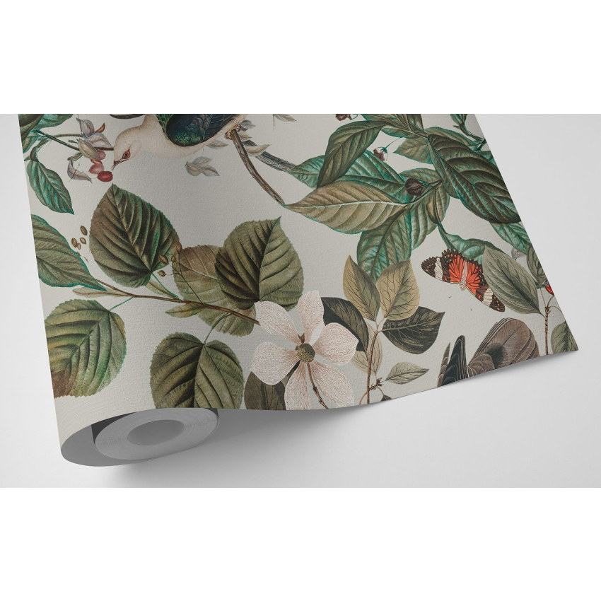 Papier peint motif XL - Fleurs Oiseaux