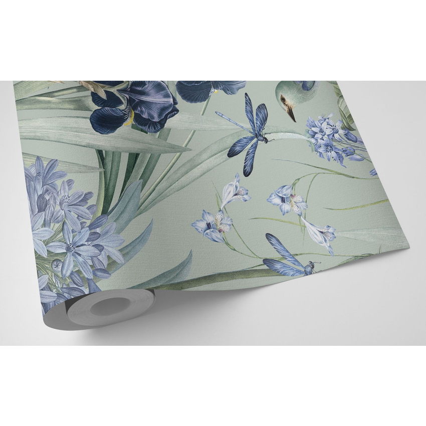 Papier peint motif XL - Fleurs Oiseaux