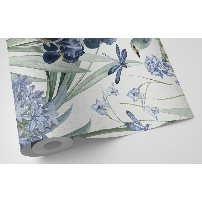 Papier peint motif XL - Fleurs Oiseaux