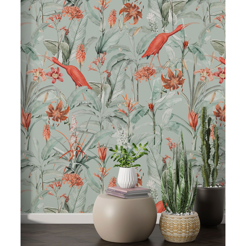 Papier peint motif XL - Fleurs Oiseaux