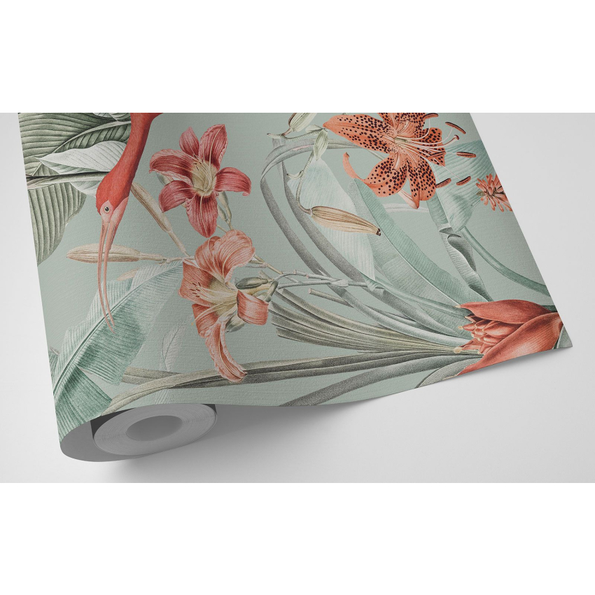 Papier peint motif XL - Fleurs Oiseaux