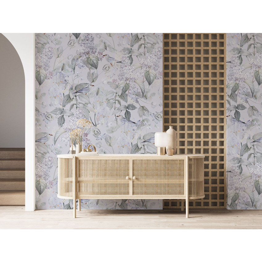 Papier peint motif XL - Fleurs Oiseaux